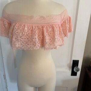 Victoria's Secret Blush Lace Crop Top